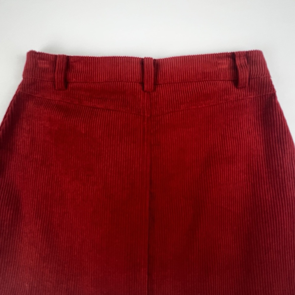 Double Zero Cordurory Red Womens Skirt Size Small Striped Zipper And Pockets - Picture 6 of 10